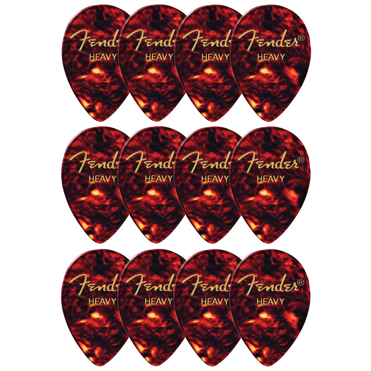 Fender Classic Celluloid 358 Shape guitar picks 12-pack