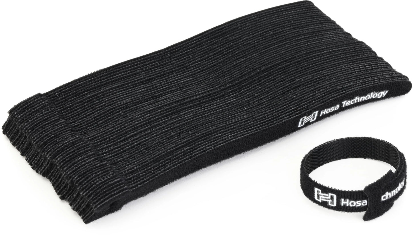 HOSA Cable Ties, black hook and loop, 50 pieces