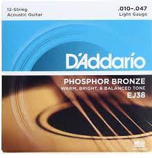D’Addario EJ38 phosphor bronze light 12-string 10-47