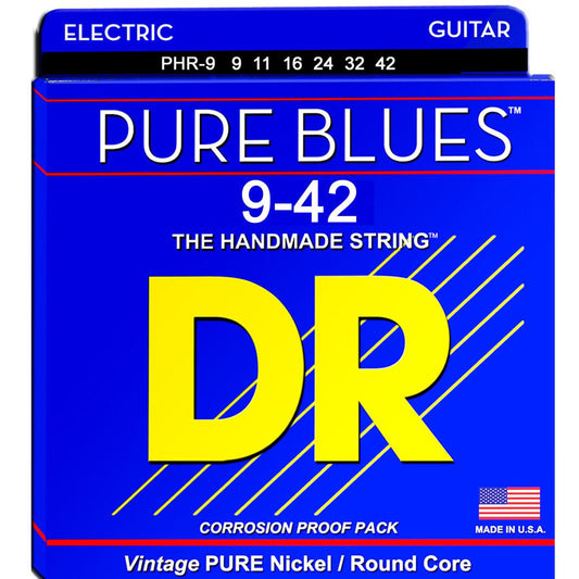 DR Strings Pure Blues electric guitar strings 9-42