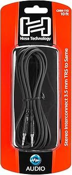 Hosa 3.5mm TRS to 1/4in 10FT