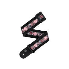 D’Addario 50mm Deluxe cotton strap, black with design