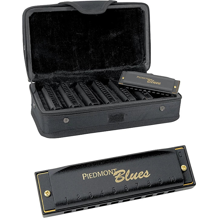 Piedmont Blues Seven Piece Harmonica Set with Case