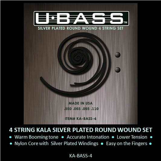 U*BASS Silver Plated Round Wound 4 String Set