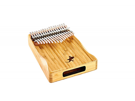 Ortega Kalimba, Solid Bamboo Wood, Lizard Top inlay with case